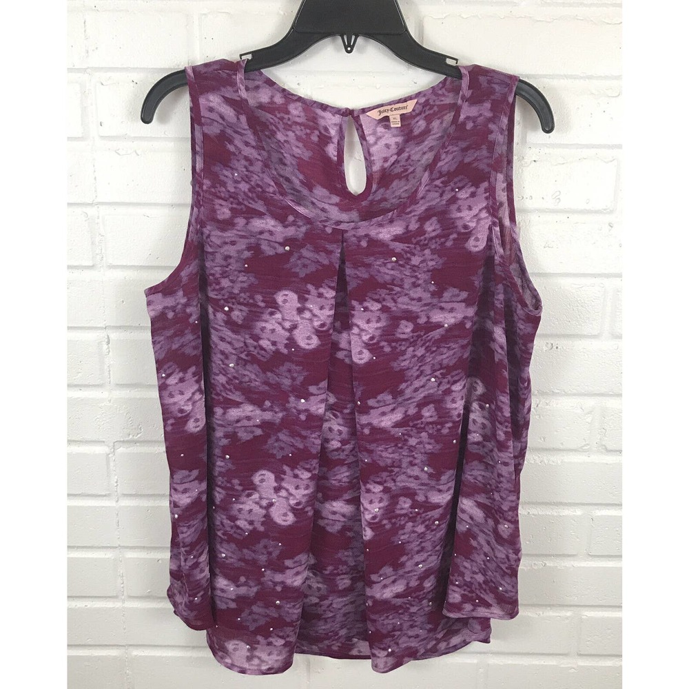 Juicy Couture Embellished Semi Sheer Sleeveless Top